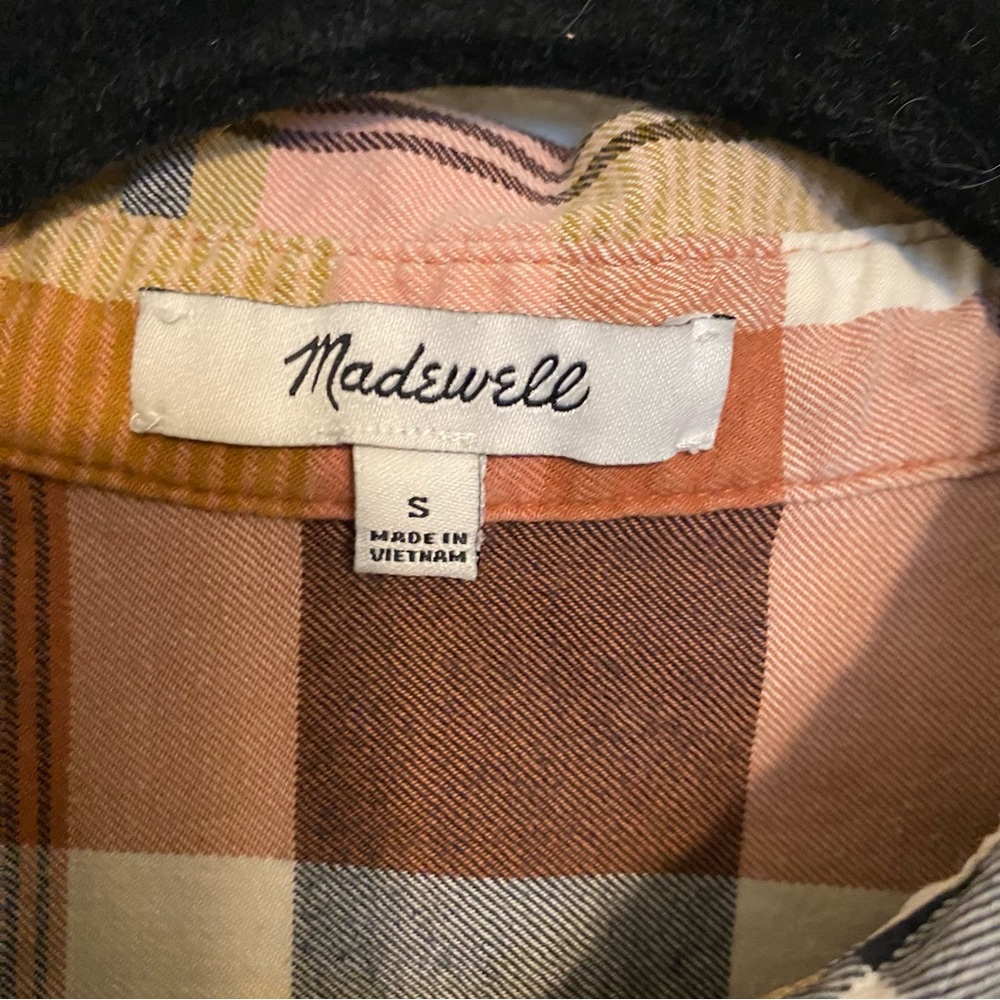 NWOT Madewell Cotton Classic Ex-Boyfriend Shirt in Seconda Plaid - Picture 10 of 15